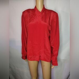 NWT Kristen women's plus size 16 red professional business button up shirt